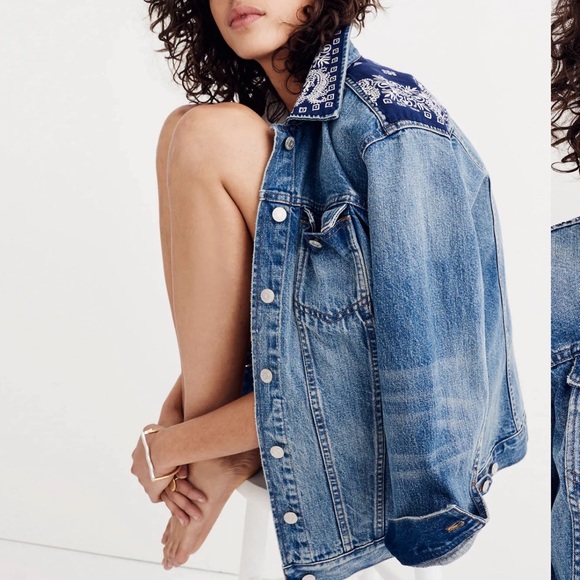 Madewell M Womens B Sides™ Oversized Jean Jacket: Bandana Edition - Picture 2 of 12